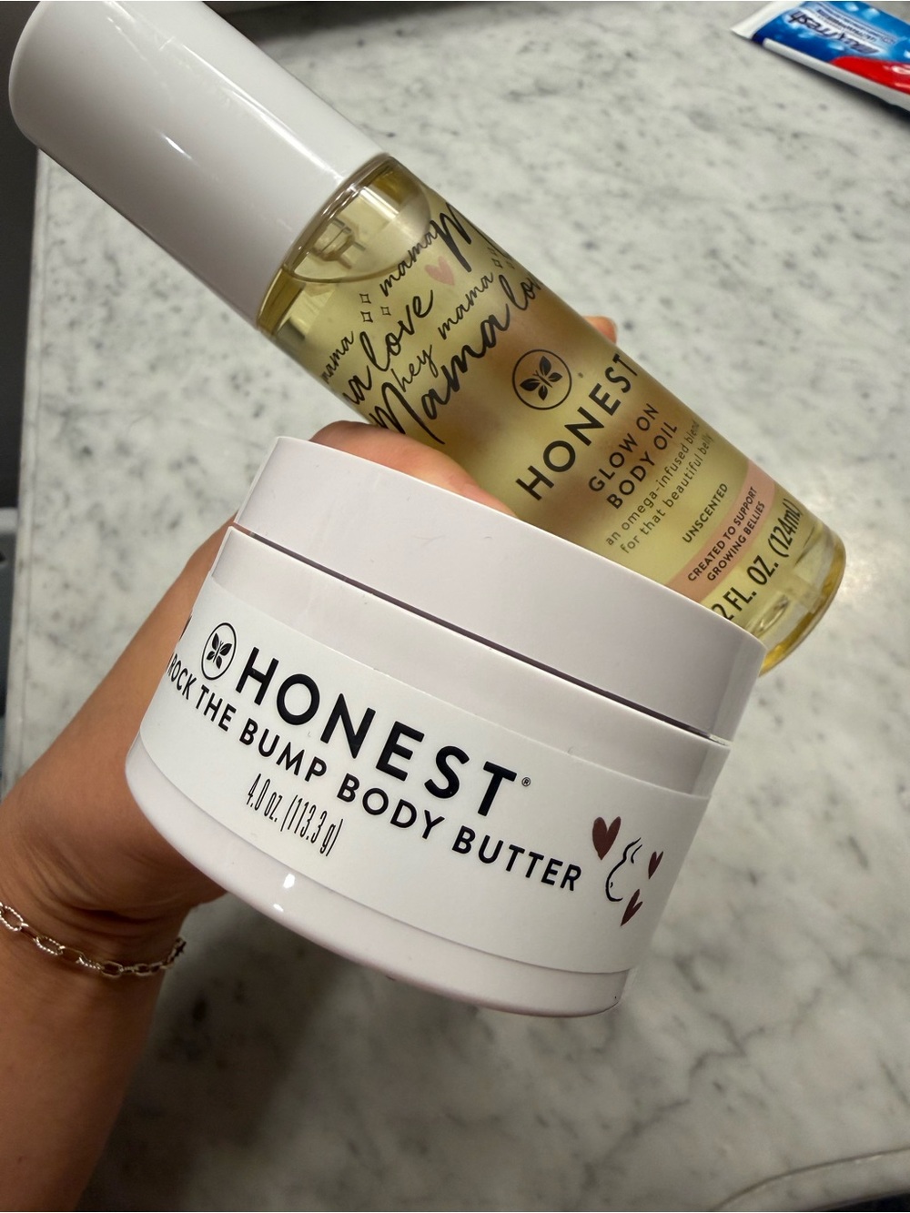 Honest rock the bump body butter with glow on body oil